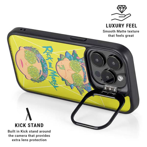 Adult Swim Rick and Morty Rick and Morty Portal Eyes iPhone 15 Pro Kickstand Case